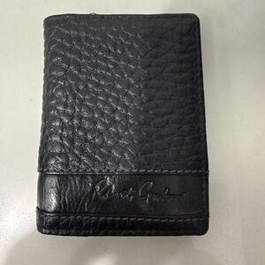 Robert Graham Textured Black Leather Card Holder